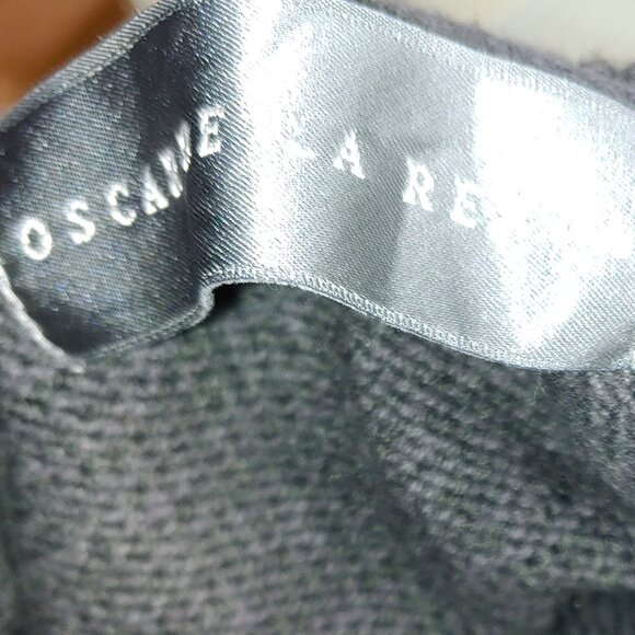 Oscar De La Renta Mock Neck 4 buttons Long Sleeves KNot Sweater Sz XL Dark Grey - Picture 2 of 4